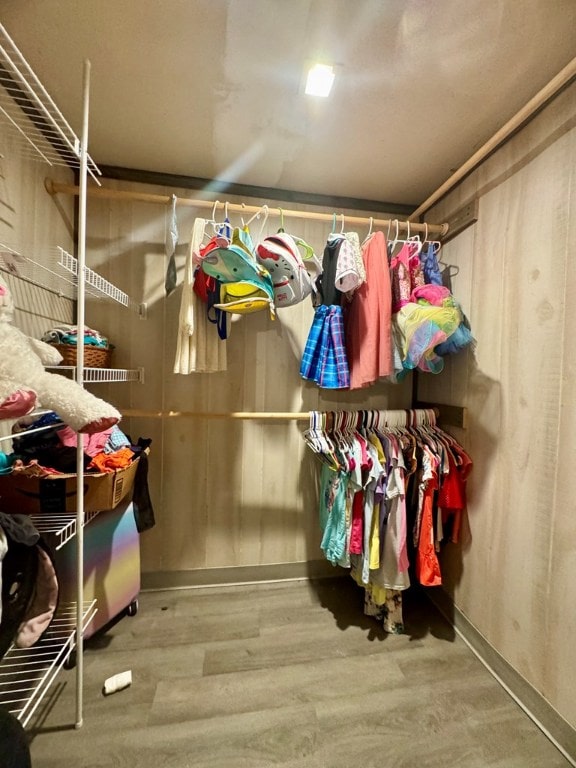 walk in closet featuring hardwood / wood-style floors