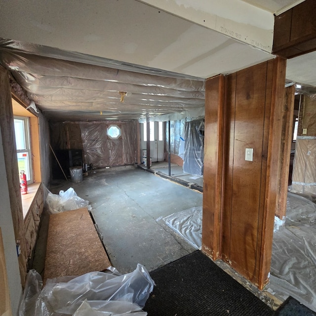 basement with plenty of natural light