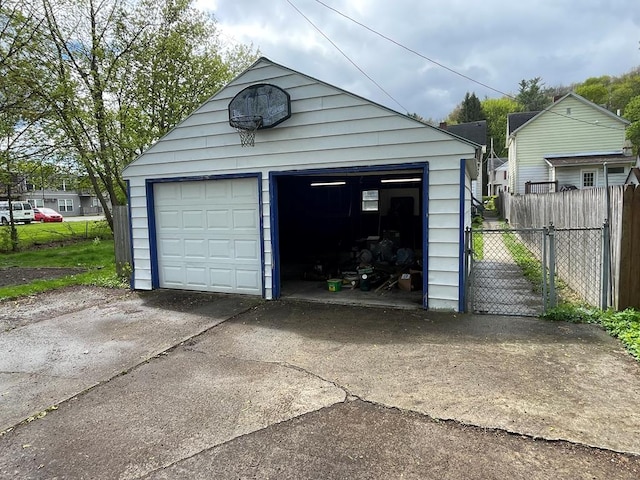 view of garage