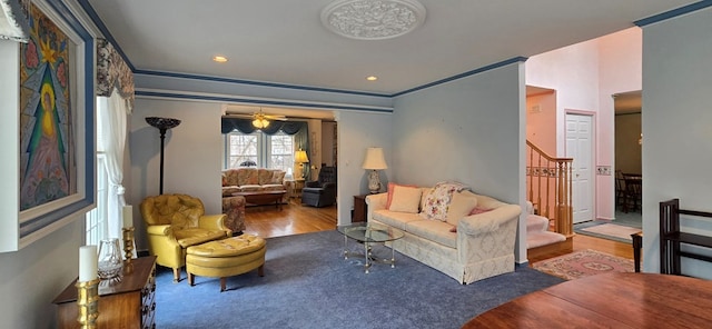 living room featuring hardwood / wood-style flooring