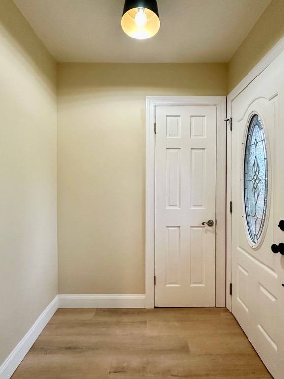 interior space with light hardwood / wood-style floors