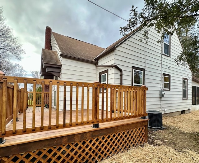 wooden terrace with central AC