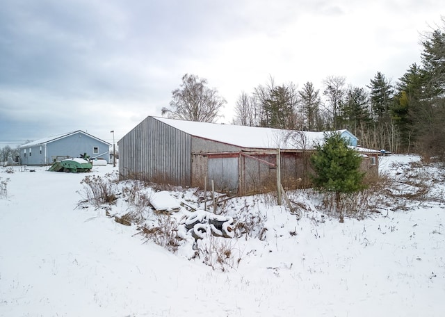 view of snow covered structure