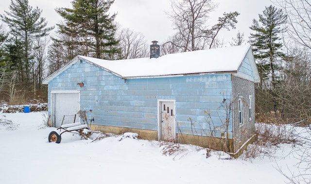 view of snow covered structure