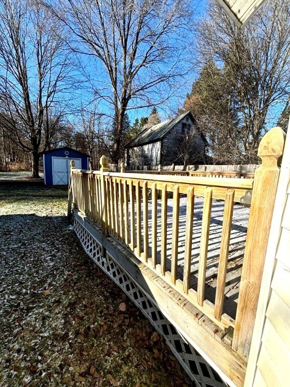 deck with a storage unit