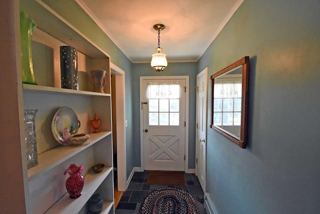 entryway with ornamental molding