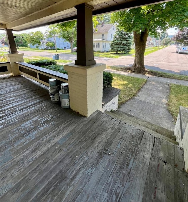 deck featuring covered porch