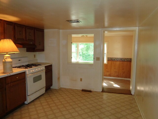 kitchen featuring white gas range oven