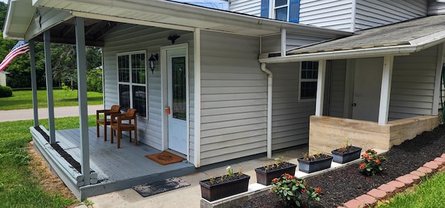 view of side of home featuring a porch