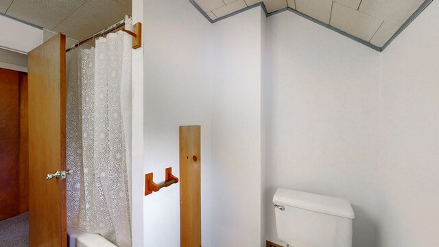 bathroom with walk in shower and toilet