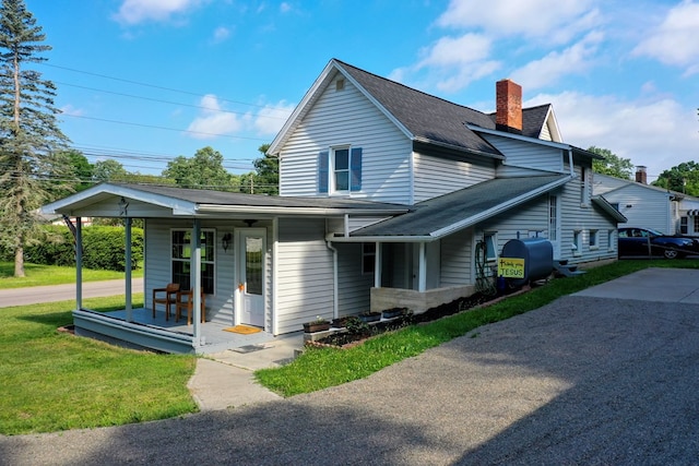 view of front of home with covered porch