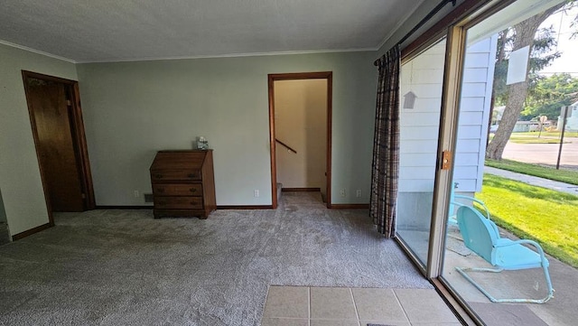 interior space with crown molding