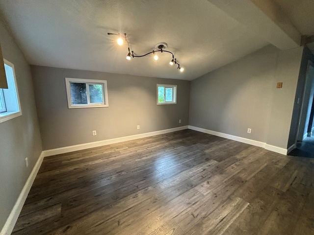 interior space with dark hardwood / wood-style flooring