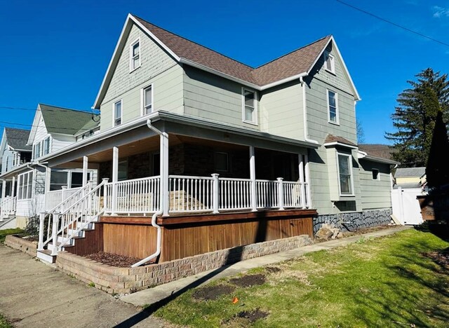 exterior space with covered porch