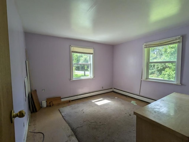 spare room with a baseboard radiator