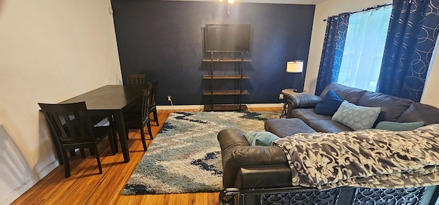 living room featuring hardwood / wood-style flooring