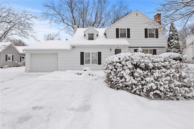 view of front of house with a garage