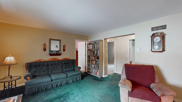 living room featuring carpet floors