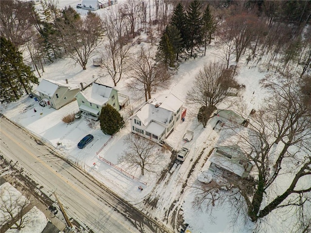 view of snowy aerial view