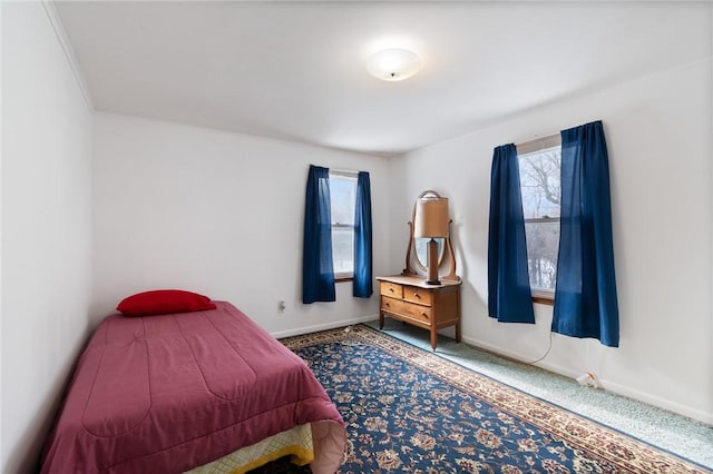 bedroom featuring carpet