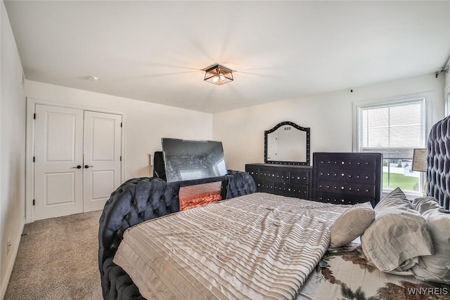 bedroom featuring carpet