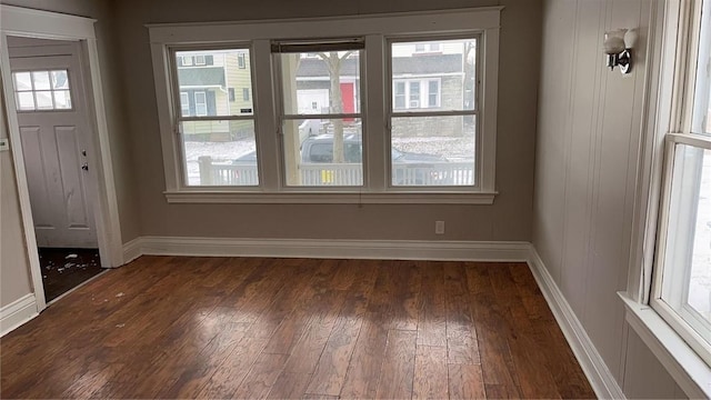 interior space featuring dark hardwood / wood-style floors