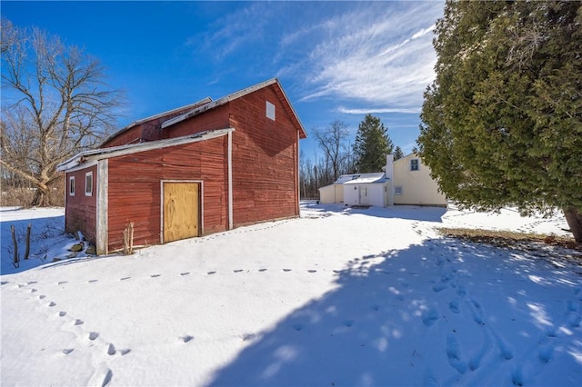 view of snow covered structure