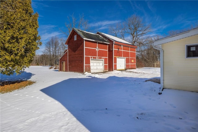 view of snow covered structure