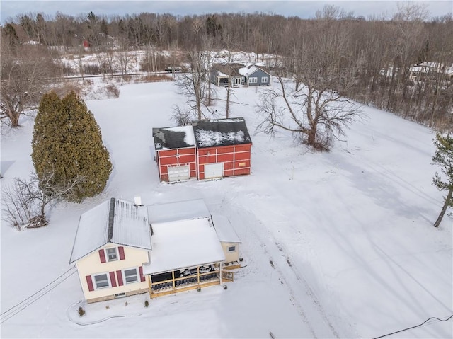 view of snowy aerial view