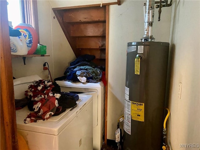 laundry area with washer / clothes dryer and gas water heater