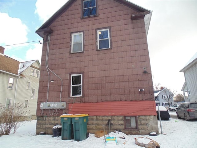 view of snowy exterior