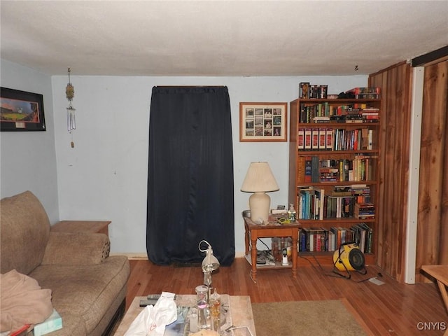 living room featuring light wood-type flooring