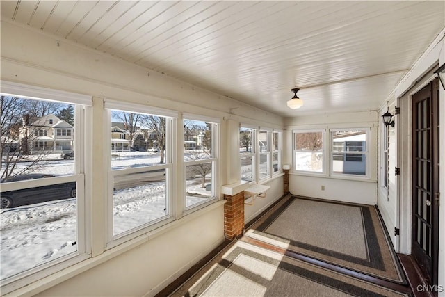 view of unfurnished sunroom