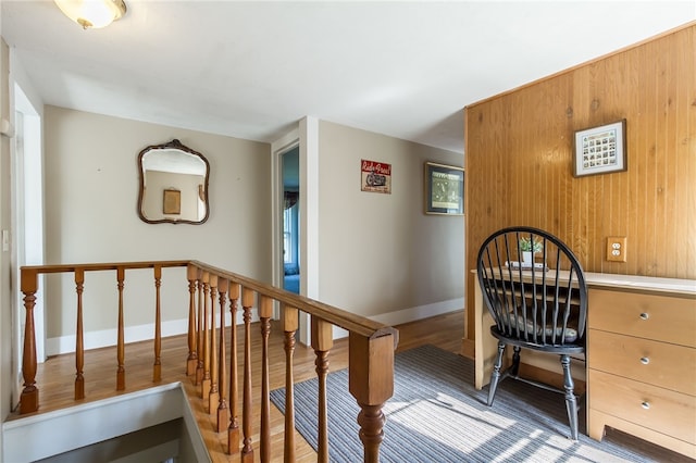 sitting room with hardwood / wood-style floors