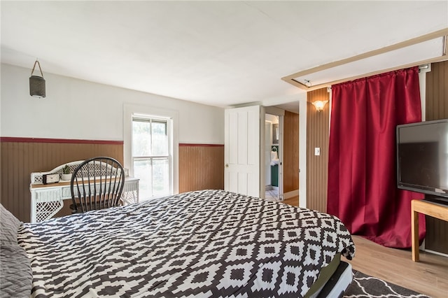 bedroom featuring light hardwood / wood-style floors