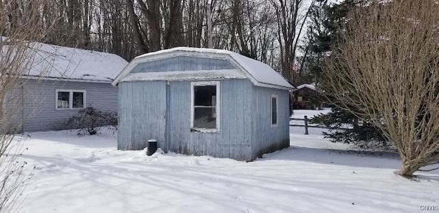 view of snow covered structure