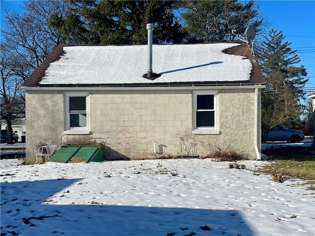 view of snowy exterior