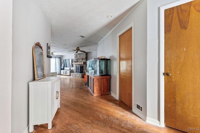 hallway featuring hardwood / wood-style floors