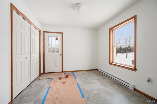 entrance foyer with baseboard heating