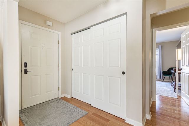 entryway featuring light wood-type flooring