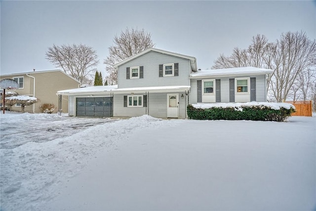 tri-level home with a garage