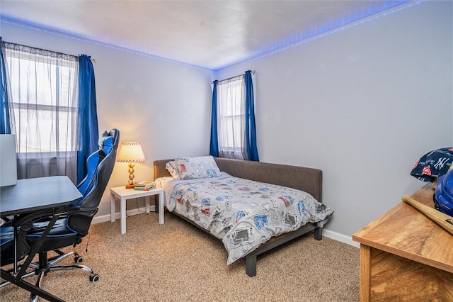 bedroom with carpet flooring