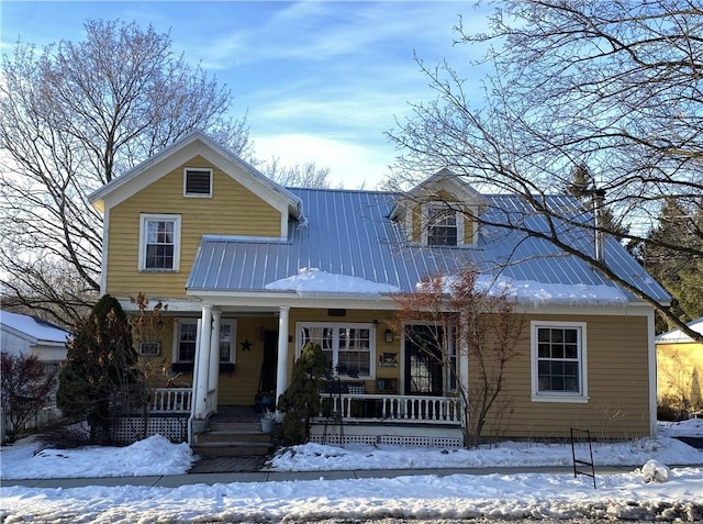 view of front facade featuring covered porch