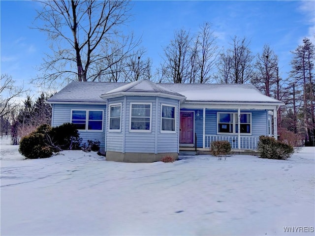 view of single story home