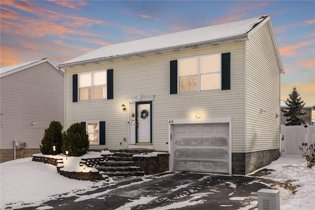 split foyer home with a garage