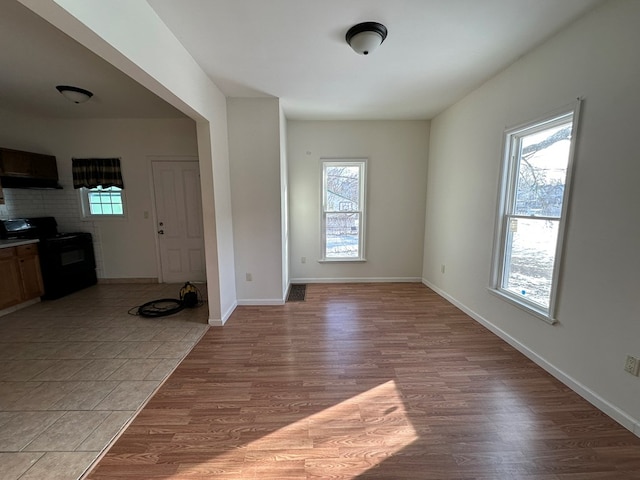 interior space with a healthy amount of sunlight and light hardwood / wood-style flooring