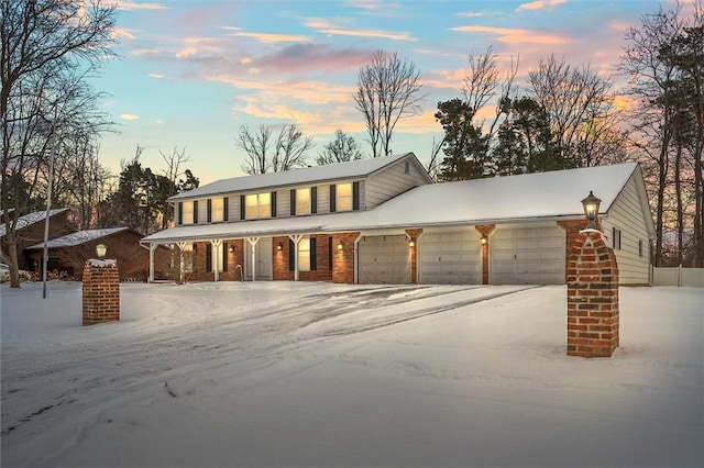 view of front of home with a garage