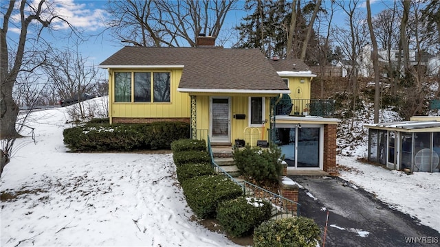 split level home with a balcony