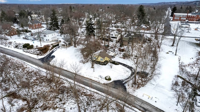 view of snowy aerial view