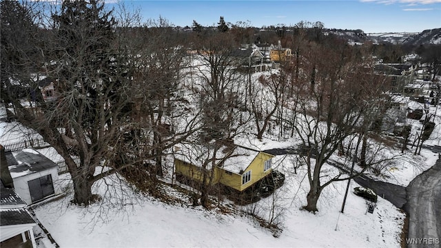 view of snowy aerial view